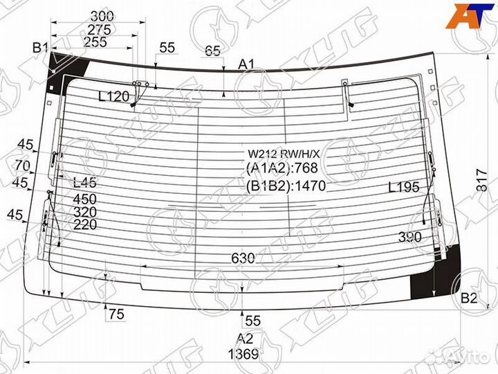 Стекло заднее Mercedes W212 рестайлинг