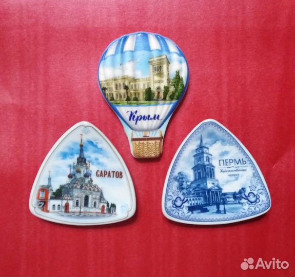 Магниты на холодильник города России керамика