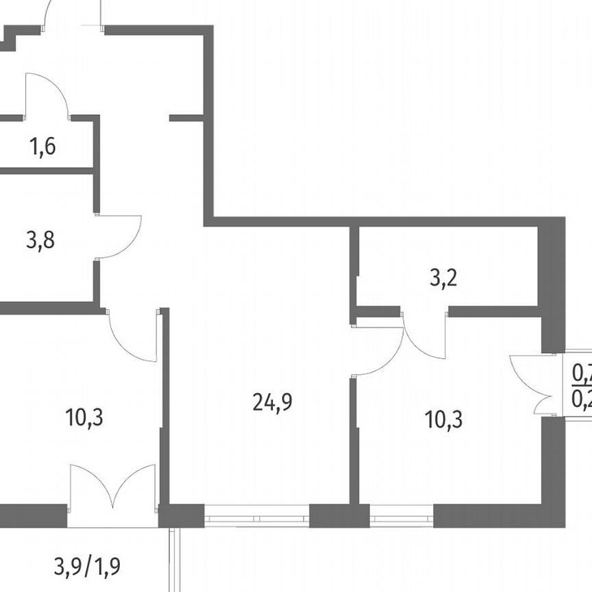 2-к. квартира, 56,6 м², 10/12 эт.