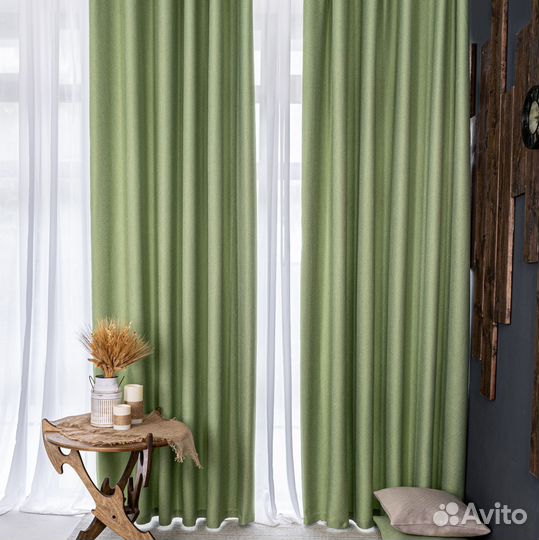 Шторы рогожка Орфей Лайм