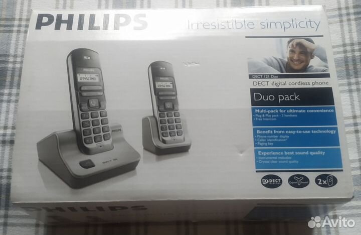 Беспроводной домашний телефон Philips dect121Duo