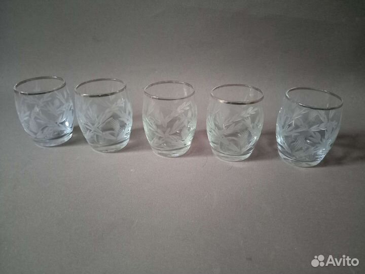 Хрустальные рюмки СССР с позолотой