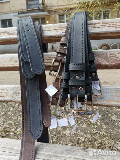 Ремень кожаный ручной работы