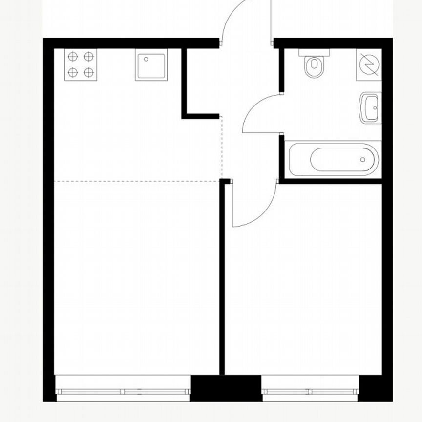 1-к. квартира, 35,4 м², 1/9 эт.