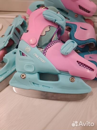 Коньки ролики 2 в 1 раздвижные