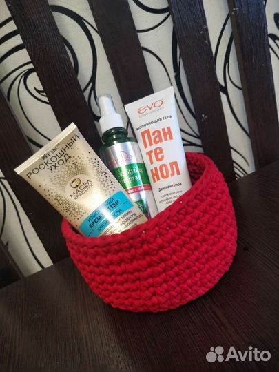 Корзинки из трикотажной пряжи для мелочей