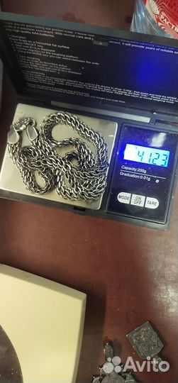 Мужская серебряная цепь с крестом