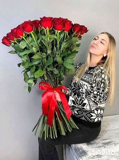 Розы Метровые 100 см доставка Москва
