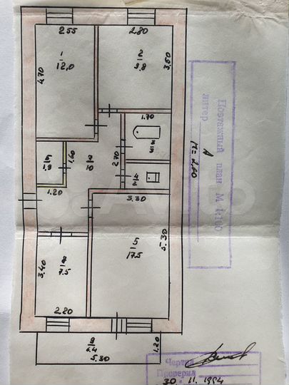3-к. квартира, 60 м², 2/3 эт.