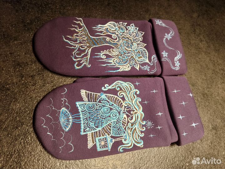 Варежки с начесом