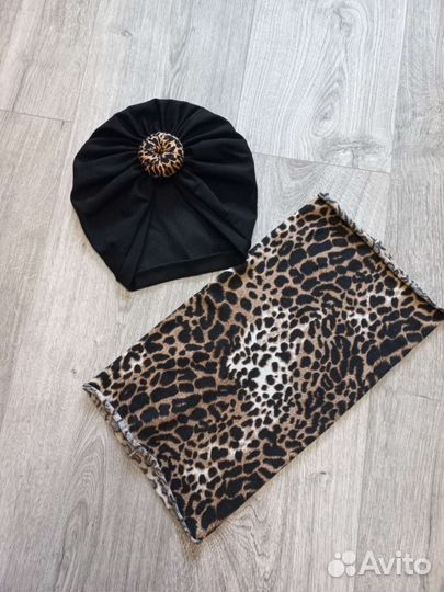 Комплект для модницы.Тюрбан и Снуд