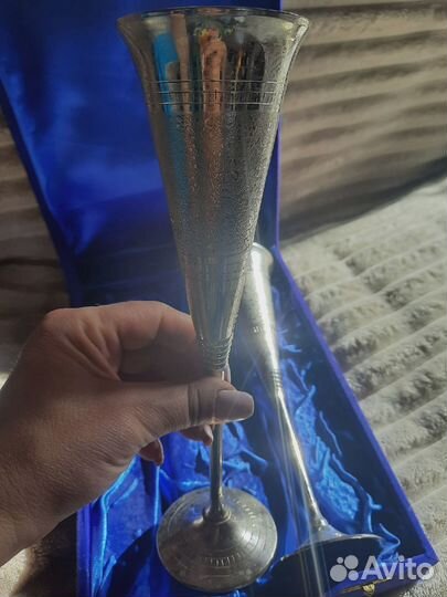 Фужеры, покрытие - серебро, в велюровом кейсе