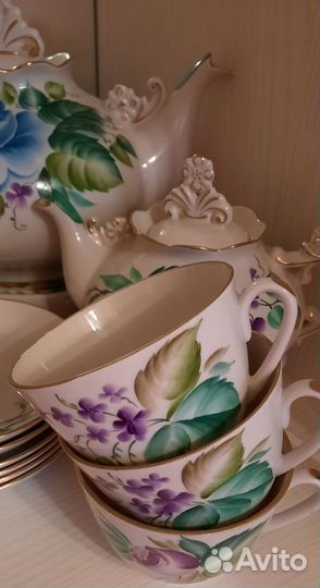 Чайный фарфоровый сервиз лоз