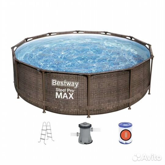 Бассейн Каркасный 366*100 с Принтом и с Набором