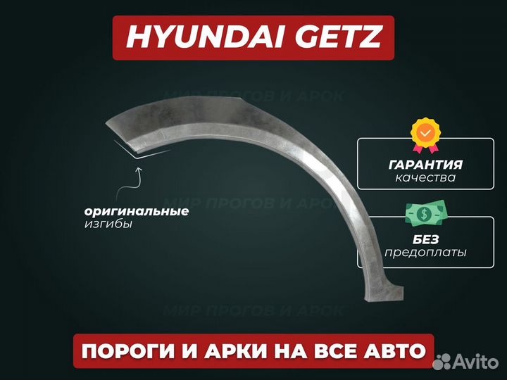 Арки на Hyundai Getz ремонтные кузовные