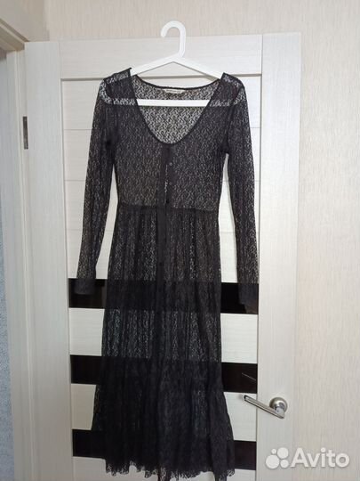 Платье женское длинное чёрное вечернее S 42