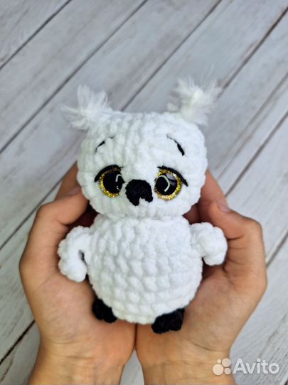 Вязанная игрушка сова, брелок