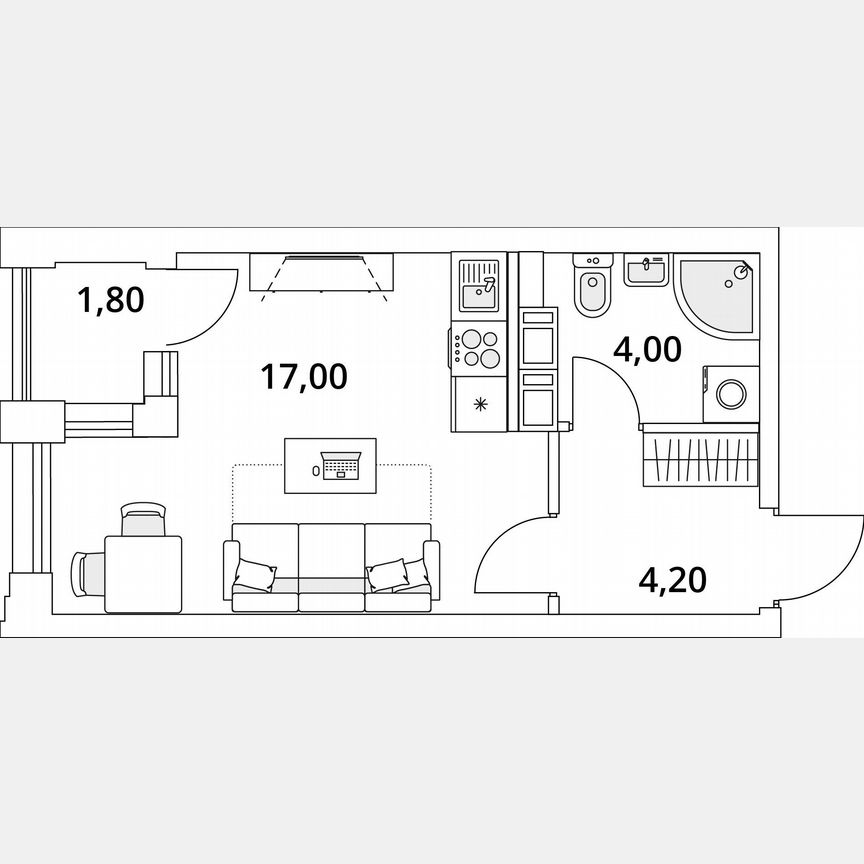 Квартира-студия, 60,6 м², 11/13 эт.