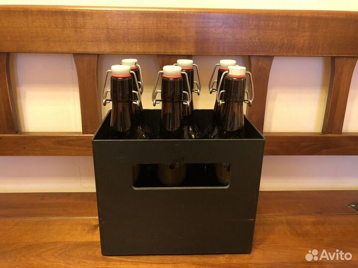 Бутылки с бугельной пробкой 6 штук Рекламный ящик