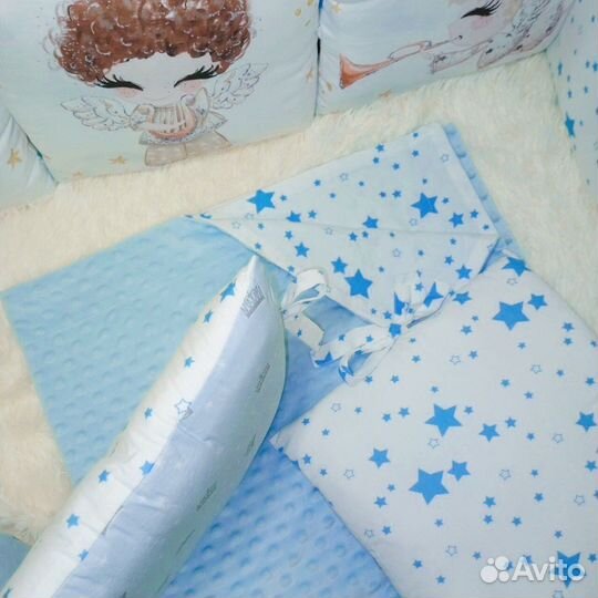 Новые Бортики, простынь и плед в детскую кроватку