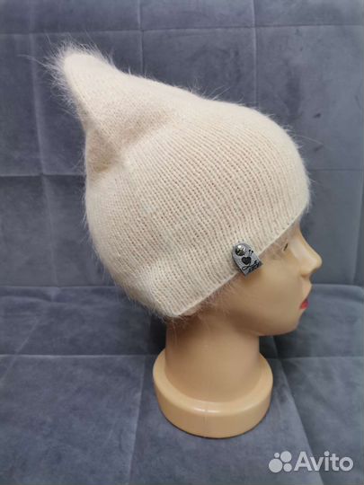 Шапка Бини из пуха норки ручной работы, женская