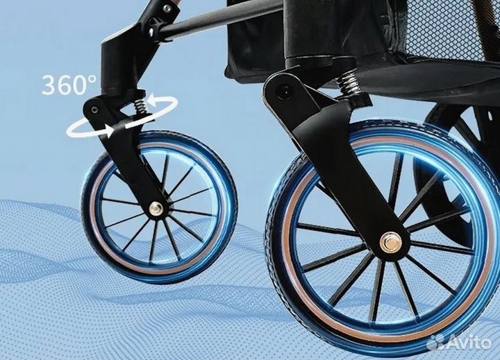 Коляска 3 в 1 с регулируемой ручкой