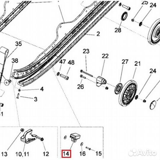 SM-04095 SPI Демпфер Полоза Для Ski Doo 503190576