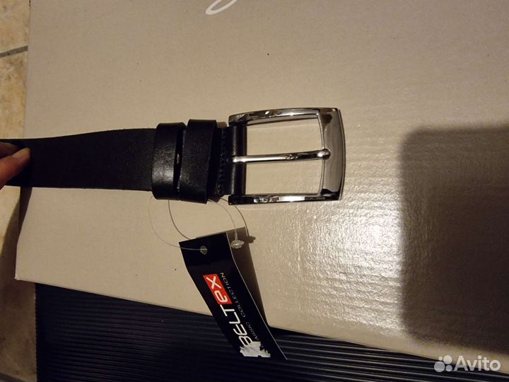 Мужской кожаный ремень новый, длинный, 180 см