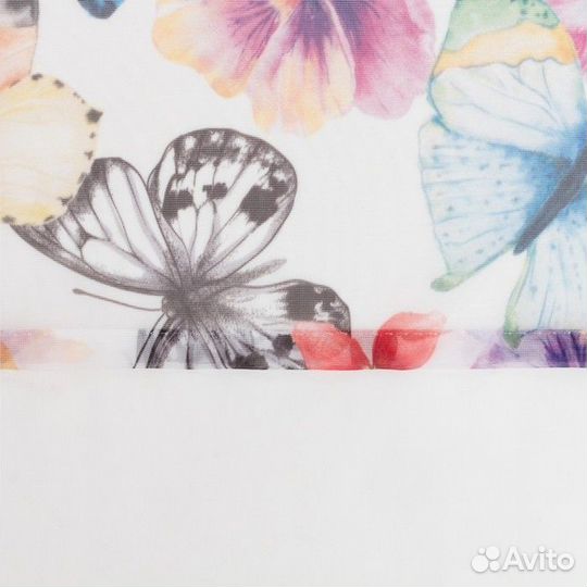 Тюль с подхватом и ламбрекеном 'Бабочки' 250х200см