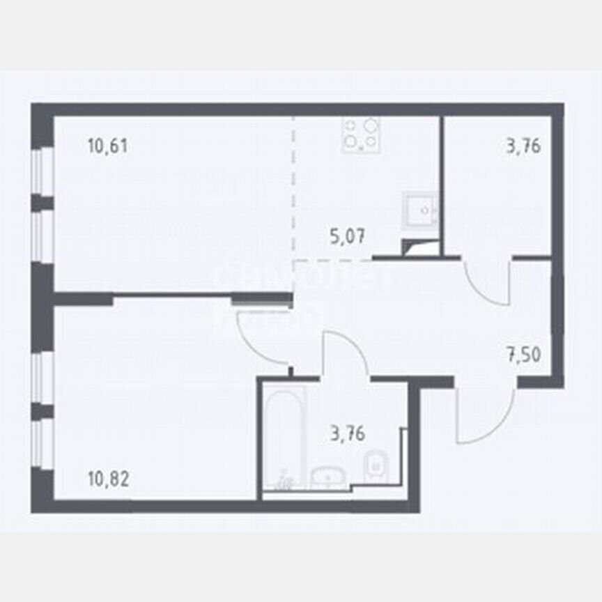 2-к. квартира, 41,5 м², 2/14 эт.