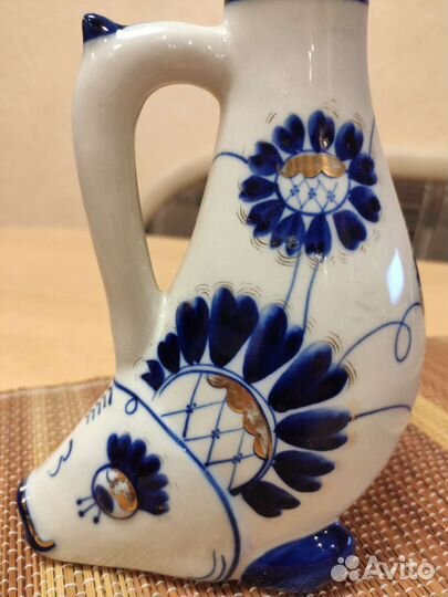 Штоф Рыбка старая Гжель СССР