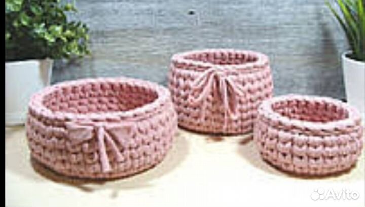 Вязанные корзины