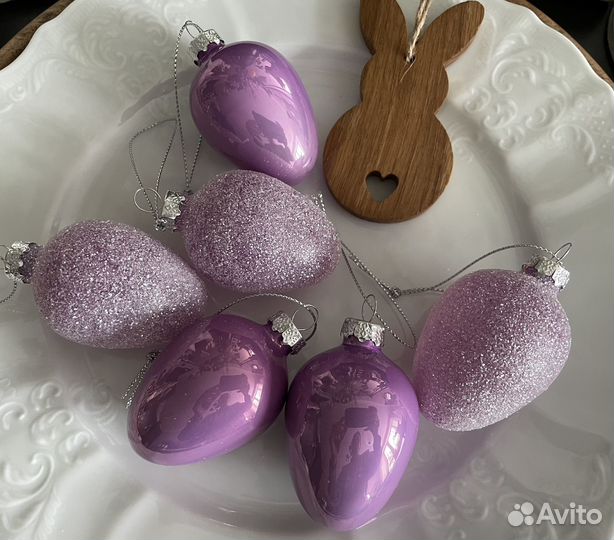 Набор стеклянных пасхальных яиц