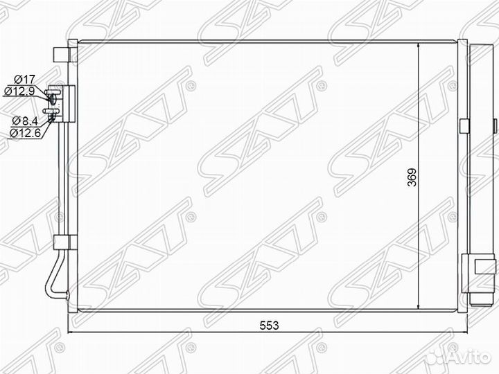 Радиатор кондиционера Хендай Солярис 10