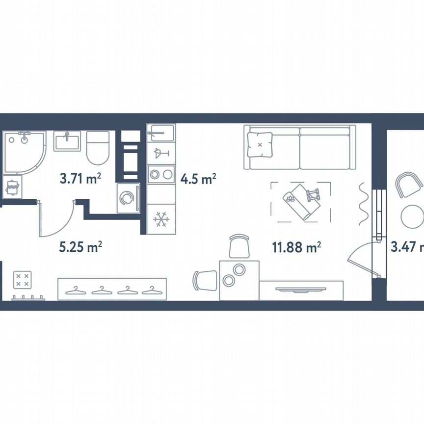 Квартира-студия, 27,1 м², 10/11 эт.