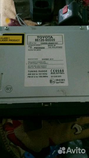 Магнитола штатная тайота 86120 60D20