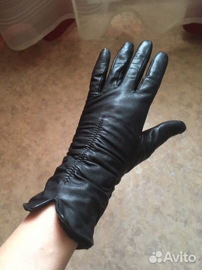 Перчатки кожаные женские на узкую руку
