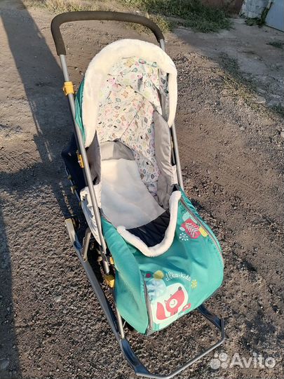 Детские сани коляска ника