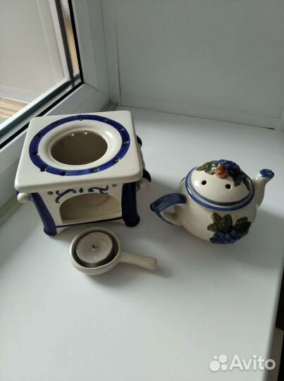 Изящный Заварочный чайничек с подогревом 17 см выс