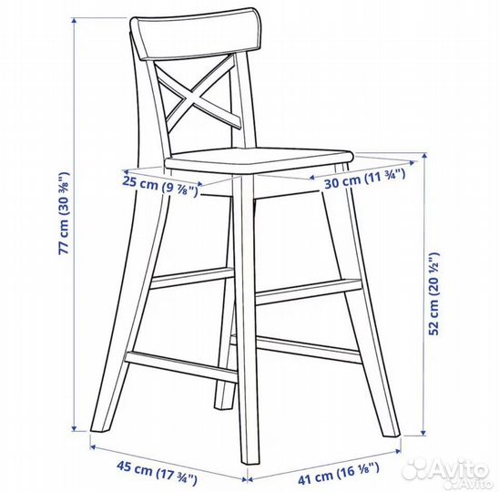 Детский стул IKEA Икеа Ингольф