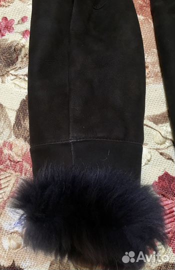 Дубленка женская замшевая, размер 42