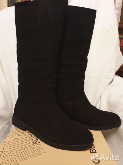 Сапоги зимние женские 39 новые замша