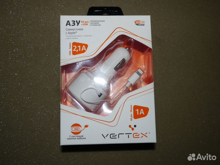 Универсальные сетевое и авто зу Vertex