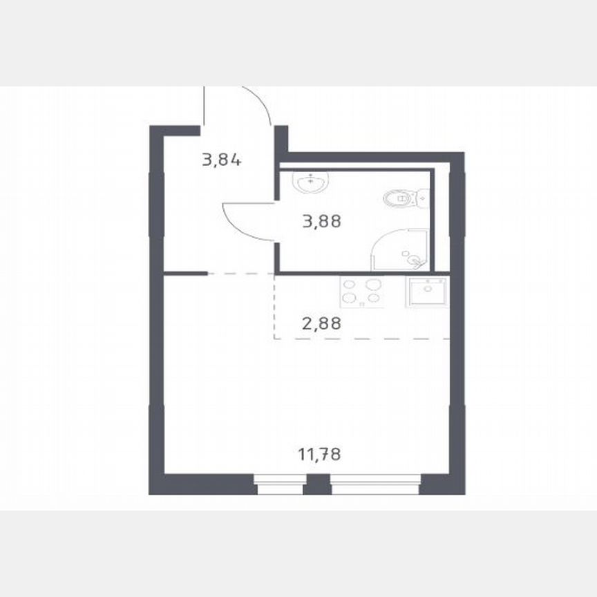 Квартира-студия, 22,4 м², 10/13 эт.