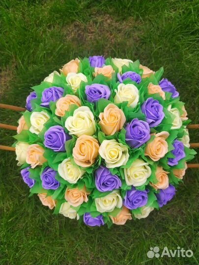 Букет из мыльных роз