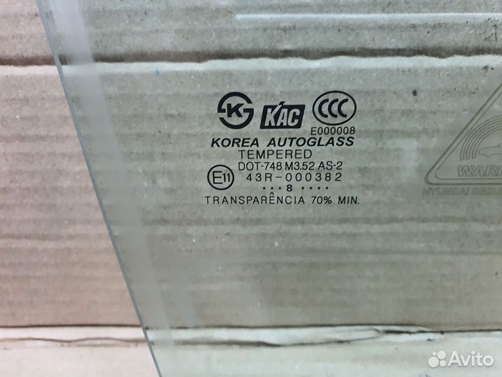 Стекло правое переднее hyundai santa fe classic