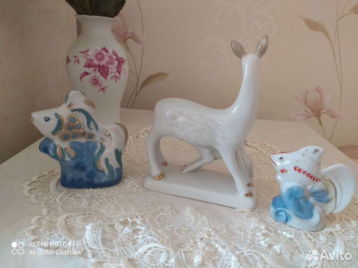 Статуэтки фарфор Олени Рыба СССР цена от