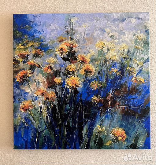 Интерьерная картина маслом цветы