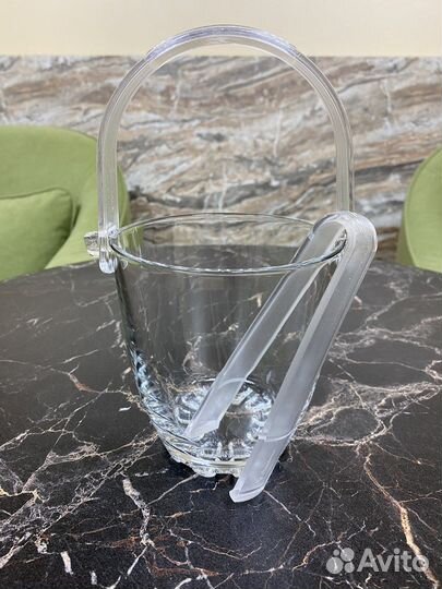 Ведерко для льда со щипцами, d-12 см