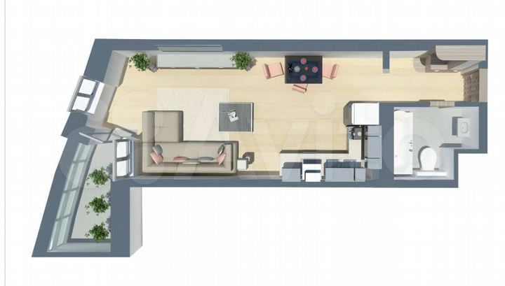 Квартира-студия, 36,7 м², 7/25 эт.